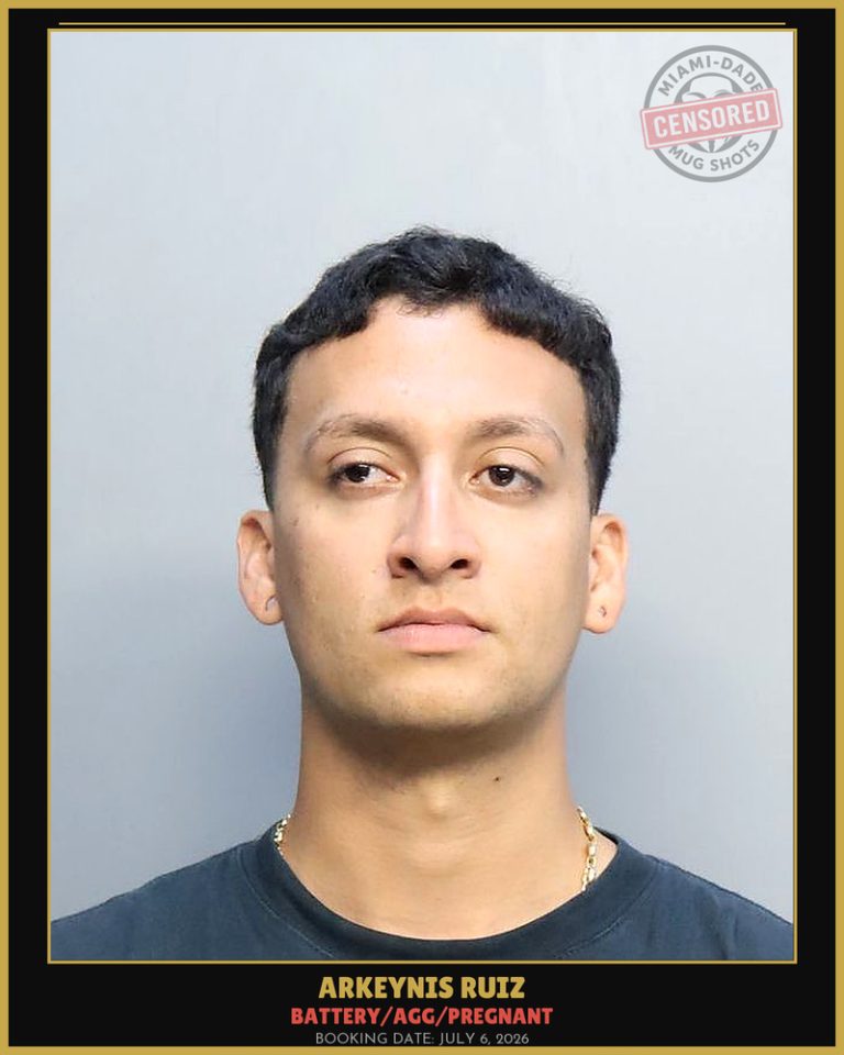 Ruiz Arkeynis Arrested – BATTERY/AGG/PREGNANT – Miami-Dade County (July 6, 2026)