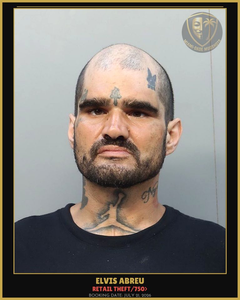 Abreu Elvis Arrested – RETAIL THEFT/750> – Miami-Dade County (July 21, 2026)