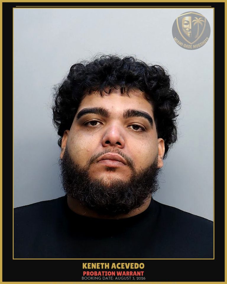 Acevedo Keneth Arrested – PROBATION WARRANT – Miami-Dade County (August 3, 2026)