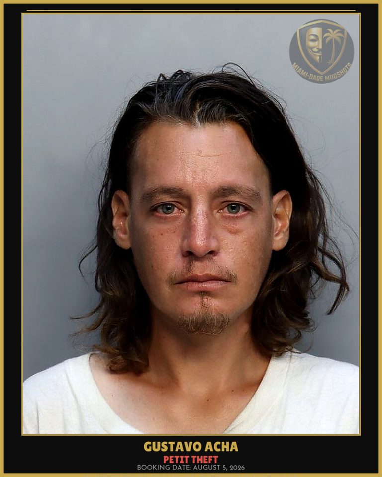 Acha Gustavo  Adolfo Arrested – PETIT THEFT – Miami-Dade County (August 5, 2026)