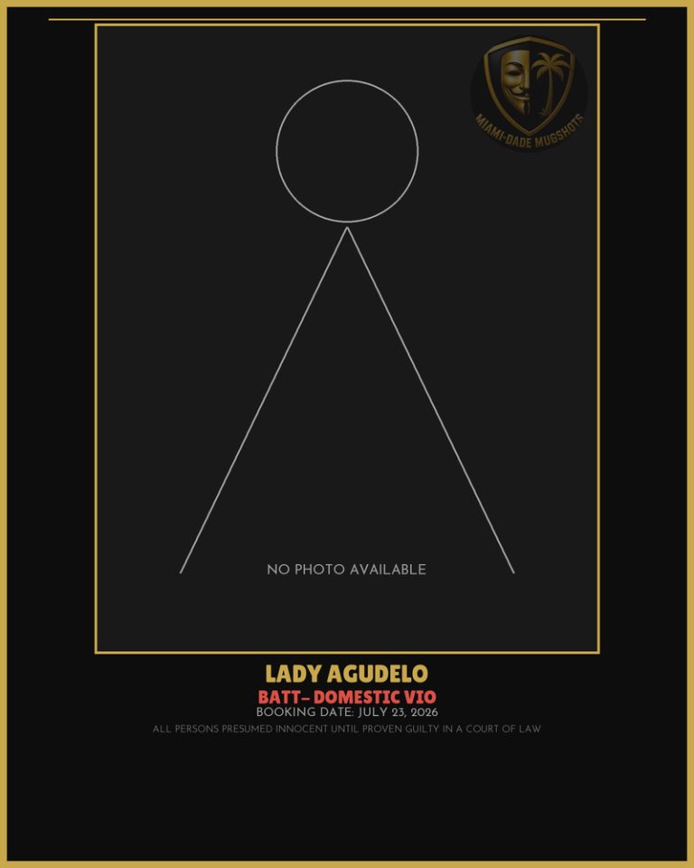 Agudelo Lady Arrested – BATT- DOMESTIC VIO – Miami-Dade County (July 23, 2026)