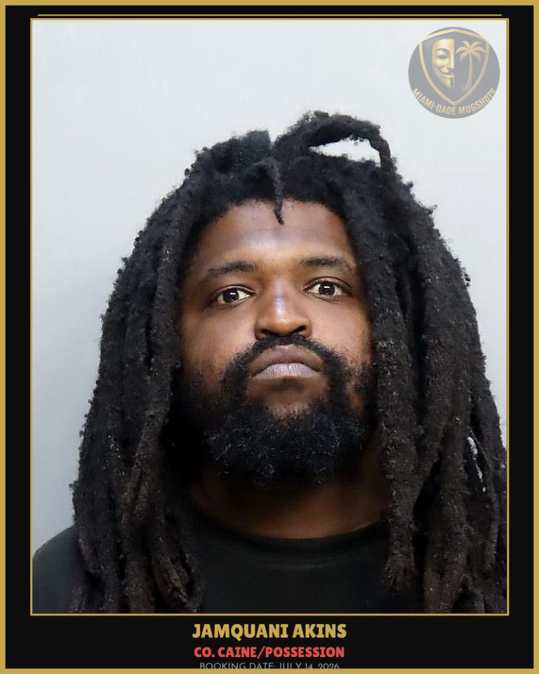 Akins Jamquani  Ladaris Arrested – Co. Caine/POSSESSION – Miami-Dade County (July 14, 2026)