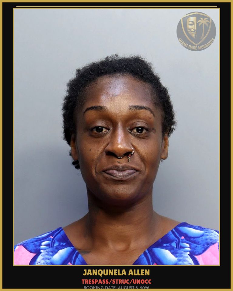 Allen Janqunela  Denise Arrested – TRESPASS/STRUC/UNOCC – Miami-Dade County (August 5, 2026)