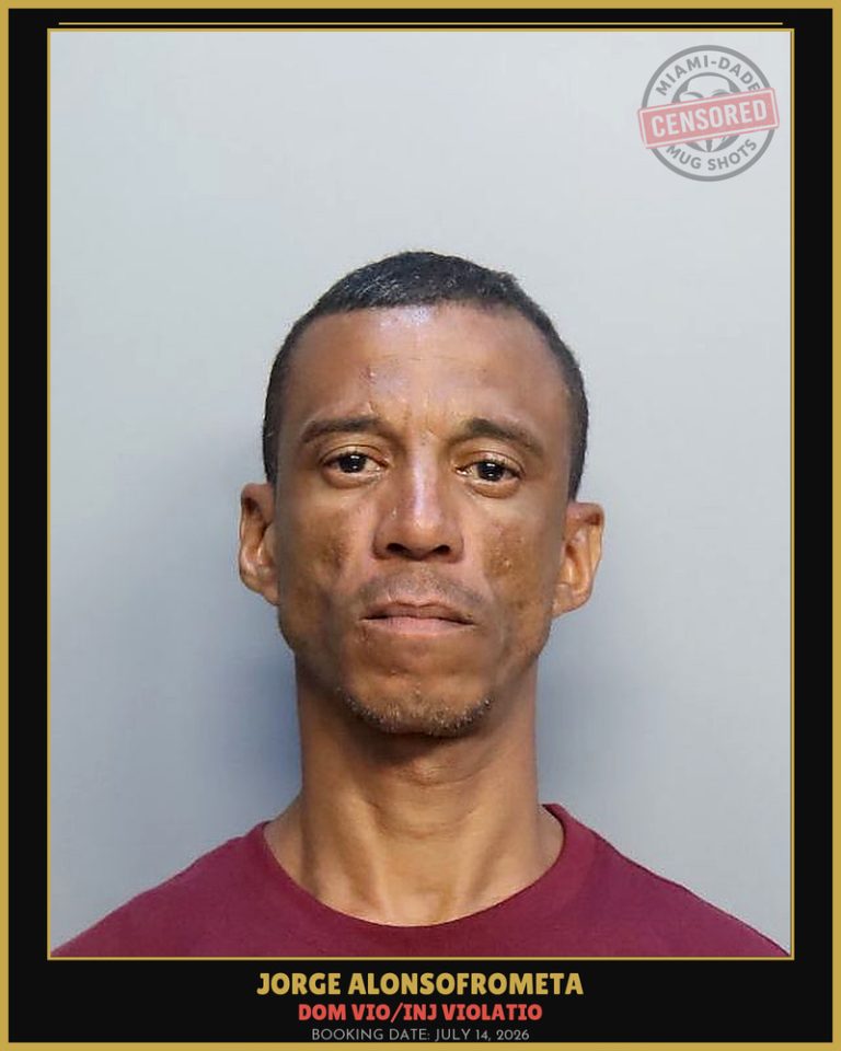 Alonsofrometa Jorge  Alberto Arrested – DOM VIO/INJ VIOLATIO – Miami-Dade County (July 14, 2026)