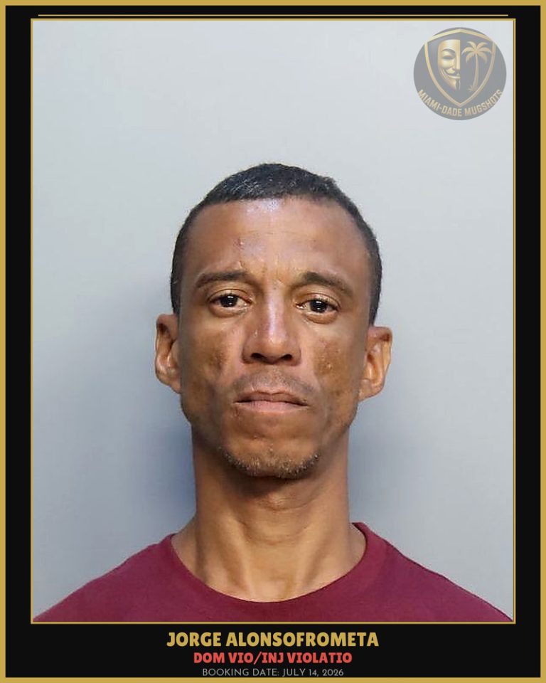 Alonsofrometa Jorge  Alberto Arrested – DOM VIO/INJ VIOLATIO – Miami-Dade County (July 14, 2026)
