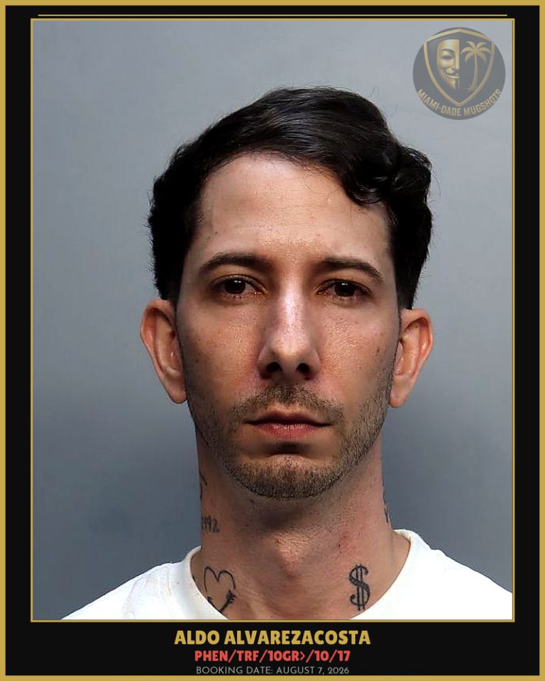 Alvarezacosta Aldo  Antonio Arrested – PHEN/TRF/10GR>/10/17 – Miami-Dade County (August 7, 2026)