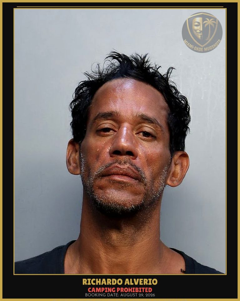 Alverio Richardo Arrested – CAMPING PROHIBITED – Miami-Dade County (August 29, 2026)