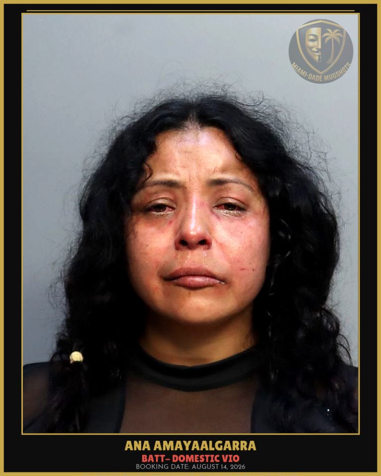 Amayaalgarra Ana Teresa Arrested – BATT- DOMESTIC VIO – Miami-Dade County (August 14, 2026)