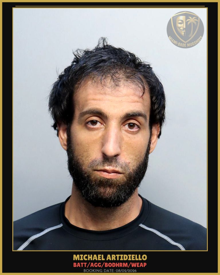 Artidiello Michael Arrested – BATT/AGG/BODHRM/WEAP – Miami-Dade County (August 2, 2026)