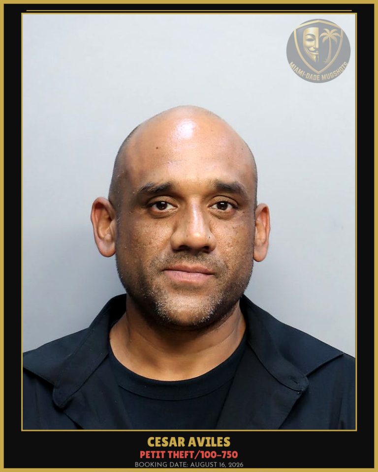 Aviles Cesar Arrested – PETIT THEFT/100-750 – Miami-Dade County (August 16, 2026)