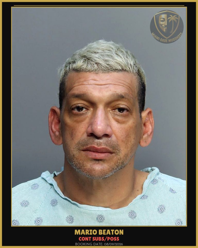 Beaton Mario  Rodolfo Arrested – CONT SUBS/POSS – Miami-Dade County (August 9, 2026)