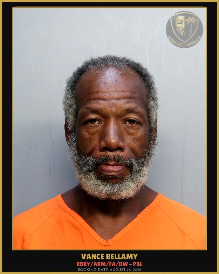Bellamy Vance Arrested – RBRY/ARM/FA/DW – PBL – Miami-Dade County (August 26, 2026)