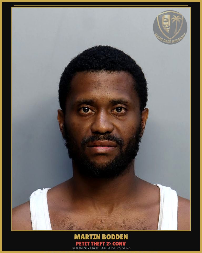 Bodden Martin  Alexander Arrested – PETIT THEFT 2> CONV – Miami-Dade County (August 26, 2026)