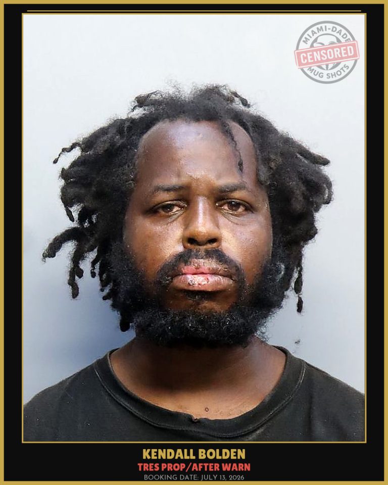 Bolden Kendall Arrested – TRES PROP/AFTER WARN – Miami-Dade County (July 13, 2026)