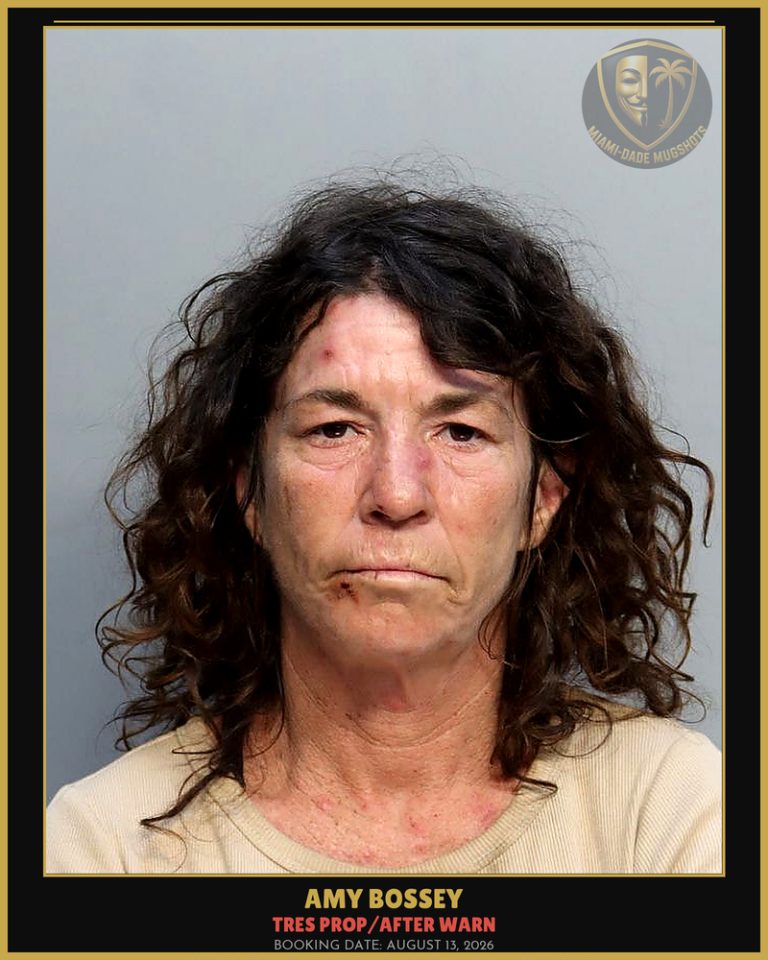 Bossey Amy Arrested – TRES PROP/AFTER WARN – Miami-Dade County (August 13, 2026)