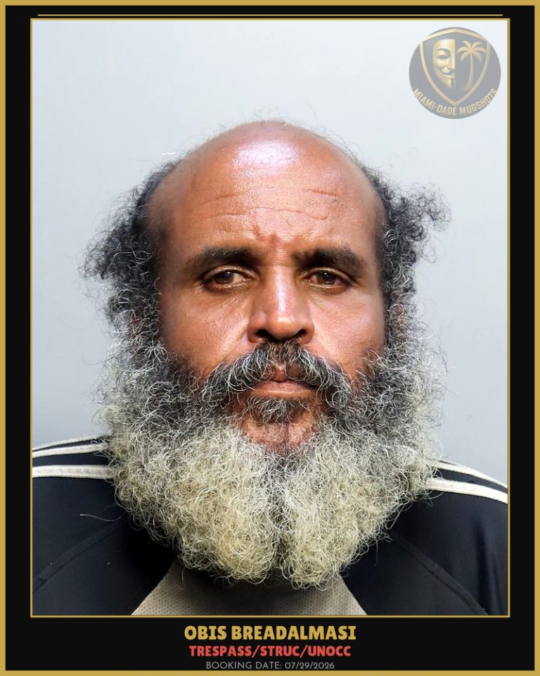 Breadalmasi Obis  Dinocrates Arrested – TRESPASS/STRUC/UNOCC – Miami-Dade County (July 29, 2026)