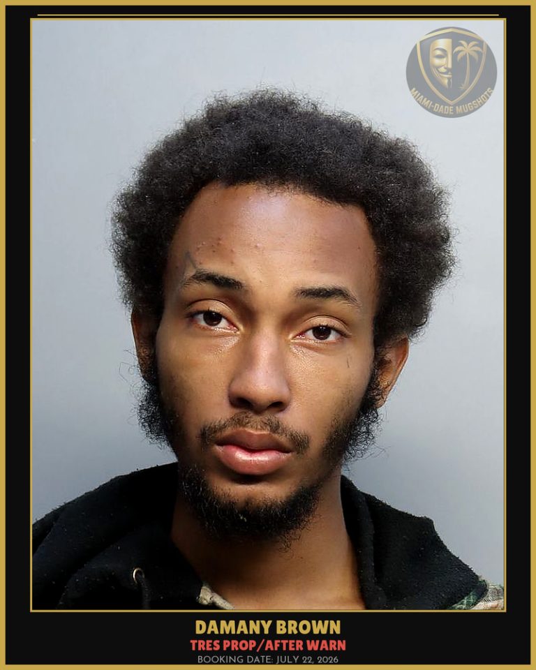 Brown Damany  Camara Arrested – TRES PROP/AFTER WARN – Miami-Dade County (July 22, 2026)