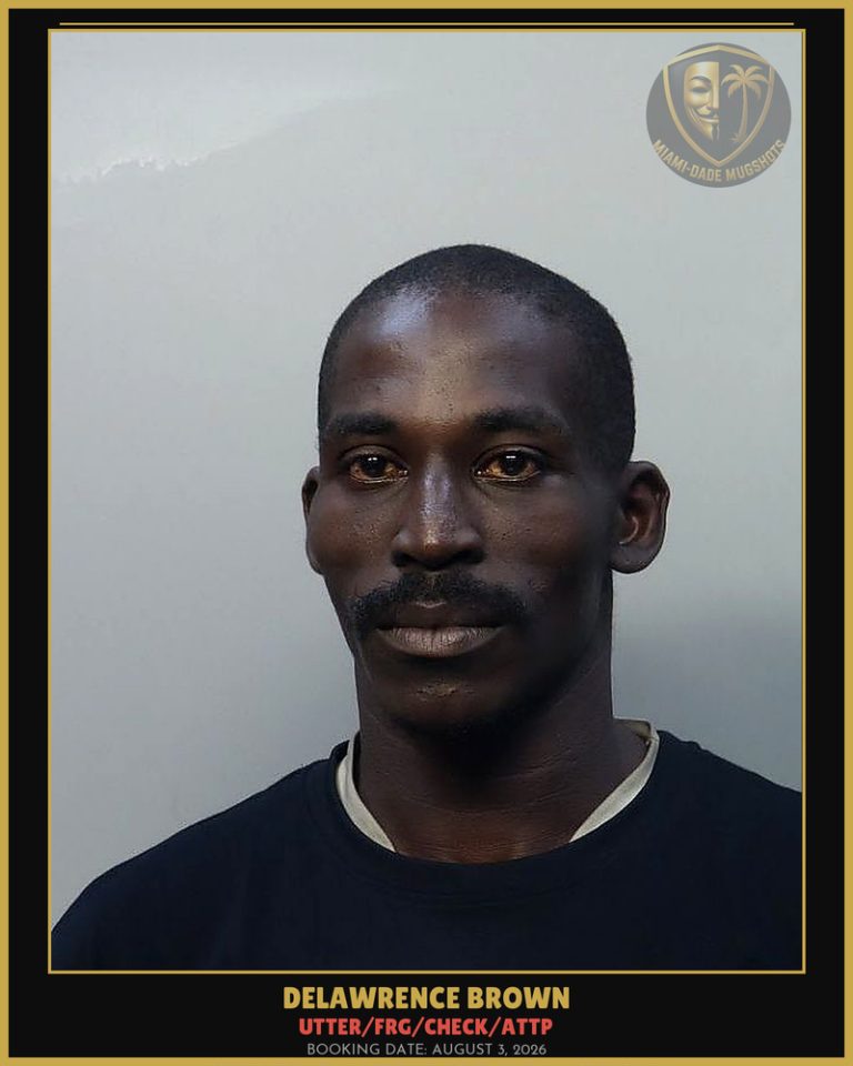 Brown Delawrence Anthony Arrested – UTTER/FRG/CHECK/ATTP – Miami-Dade County (August 3, 2026)