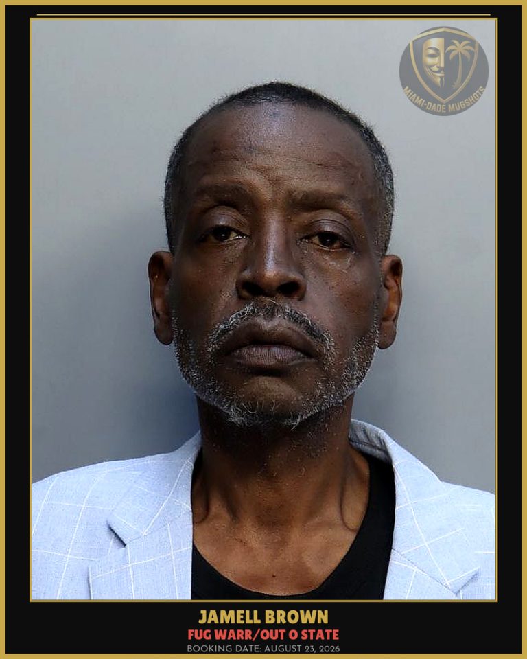 Brown Jamell  Derek Arrested – FUG WARR/OUT O STATE – Miami-Dade County (August 23, 2026)