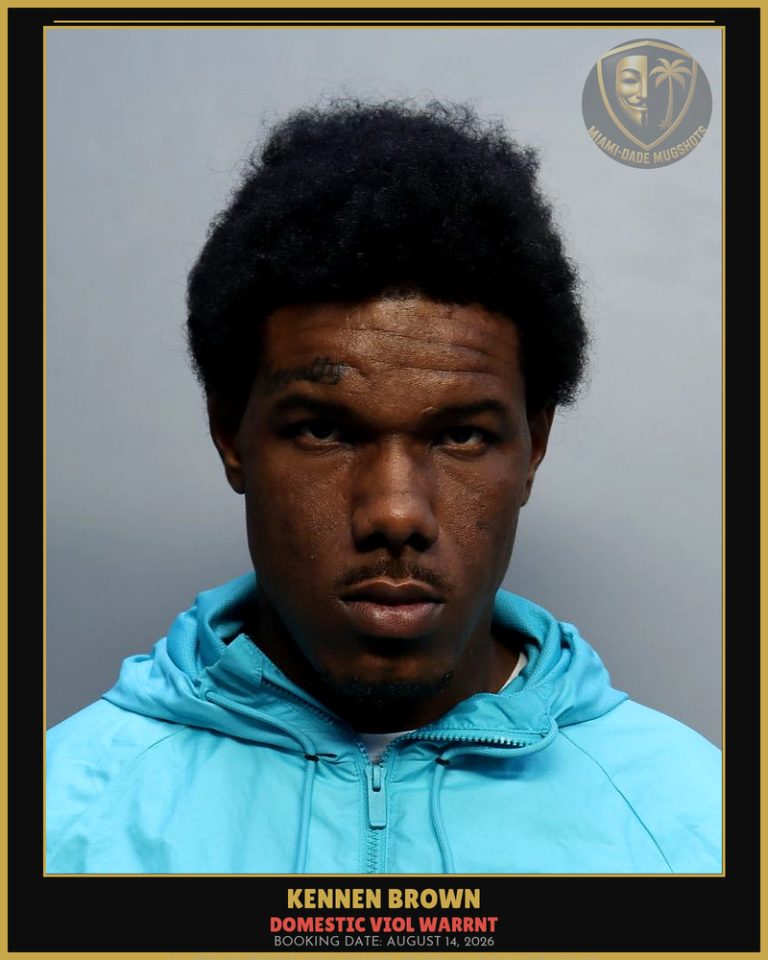 Brown Kennen  Amari Arrested – DOMESTIC VIOL WARRNT – Miami-Dade County (August 14, 2026)