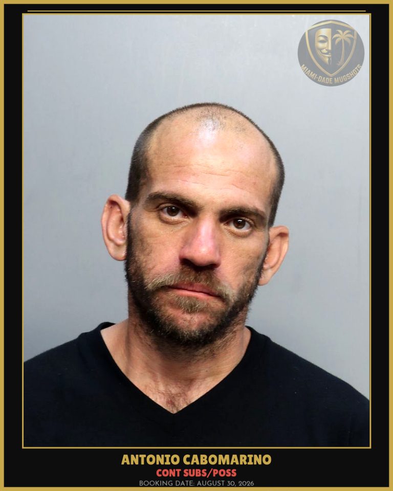 Cabomarino Antonio  Miguel Arrested – CONT SUBS/POSS – Miami-Dade County (August 30, 2026)
