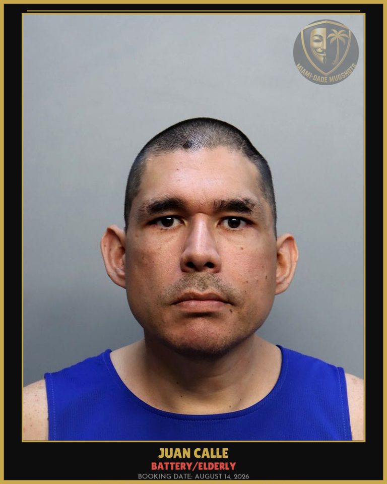 Calle Juan  Carlos Arrested – BATTERY/ELDERLY – Miami-Dade County (August 14, 2026)