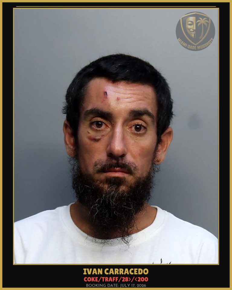 Carracedo Ivan Ezequiel Arrested – COKE/TRAFF/28>/<200 – Miami-Dade County (July 17, 2026)