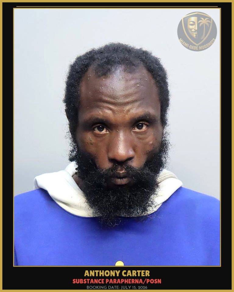 Carter Anthony Lebeon Arrested – SUBSTANCE PARAPHERNA/POSN – Miami-Dade County (July 15, 2026)