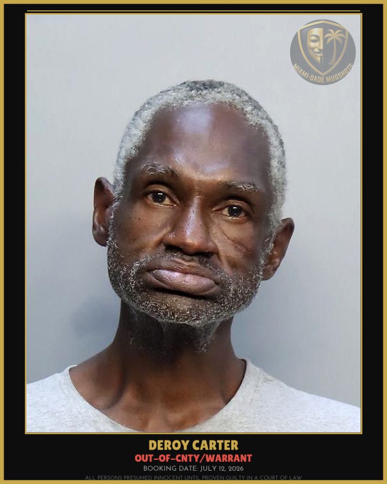 Carter Deroy Arrested – OUT-OF-CNTY/WARRANT – Miami-Dade County (July 12, 2026)