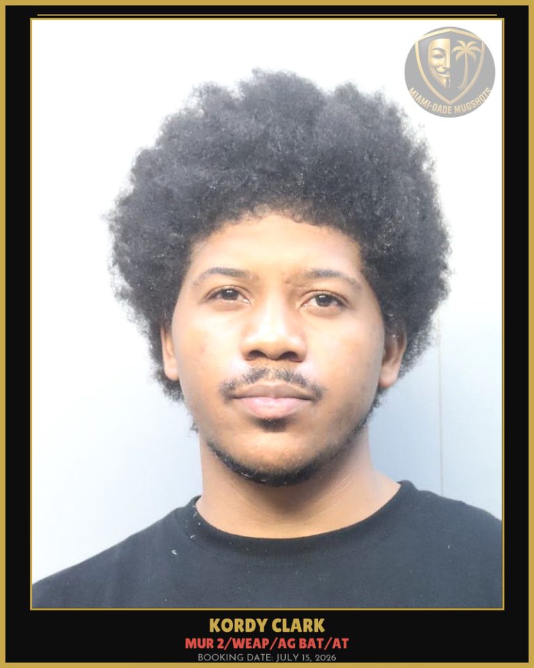 Clark Kordy Arrested – MUR 2/WEAP/AG BAT/AT – Miami-Dade County (July 15, 2026)