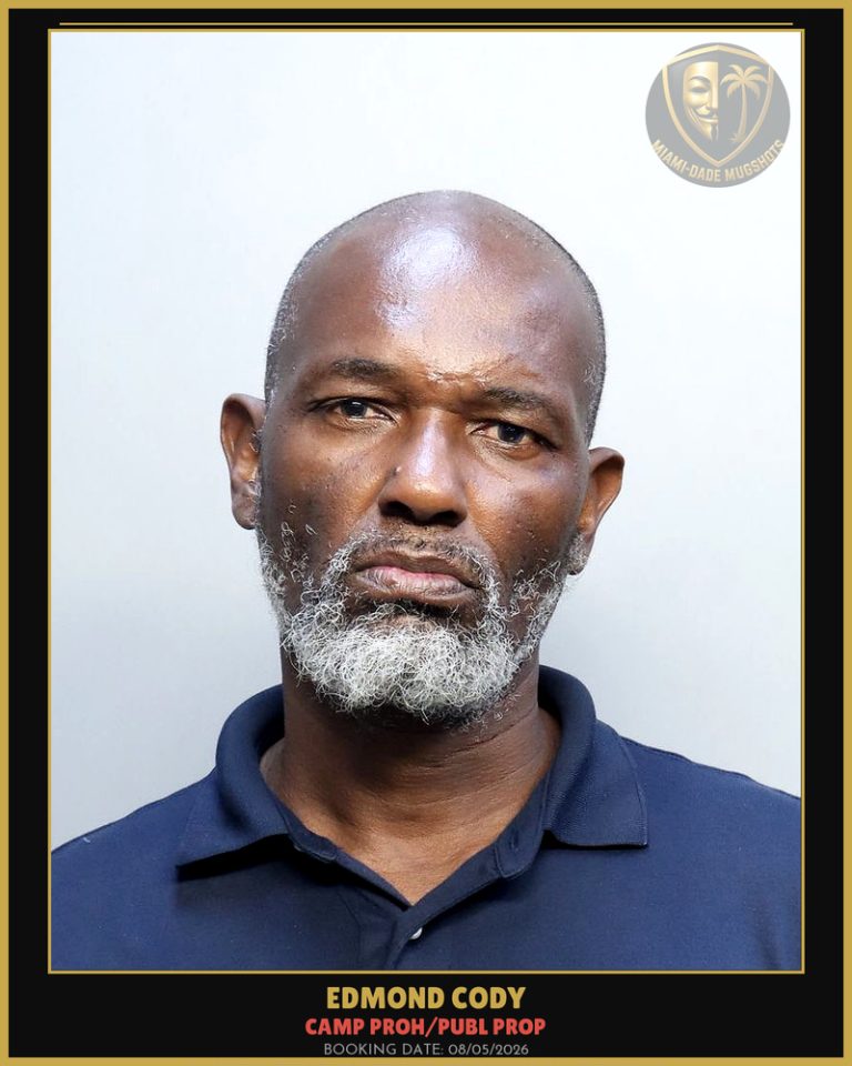 Cody Edmond  Howard Arrested – CAMP PROH/PUBL PROP – Miami-Dade County (August 5, 2026)
