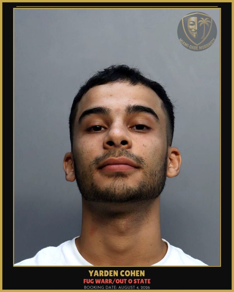Cohen Yarden  Jordan Arrested – FUG WARR/OUT O STATE – Miami-Dade County (August 4, 2026)