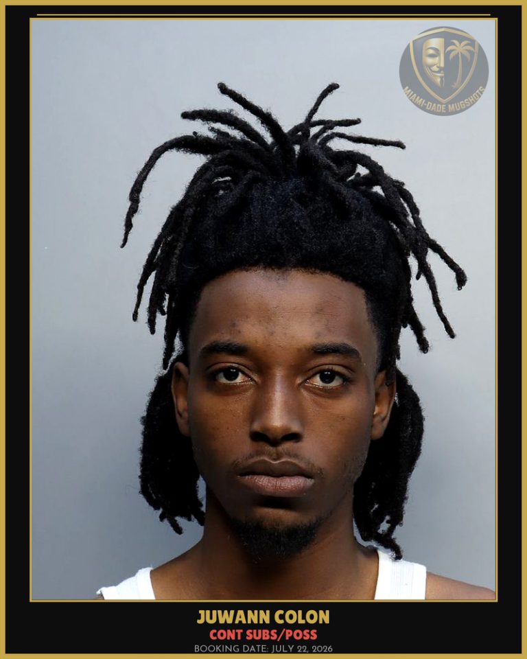 Colon Juwann  Lamour Arrested – CONT SUBS/POSS – Miami-Dade County (July 22, 2026)