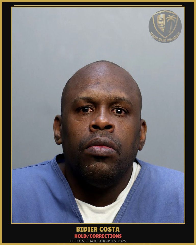Costa Bidier Arrested – HOLD/CORRECTIONS – Miami-Dade County (August 5, 2026)