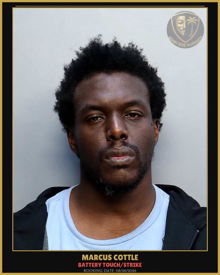 Cottle Marcus Anthony Arrested – BATTERY TOUCH/STRIKE – Miami-Dade County (Unknown)