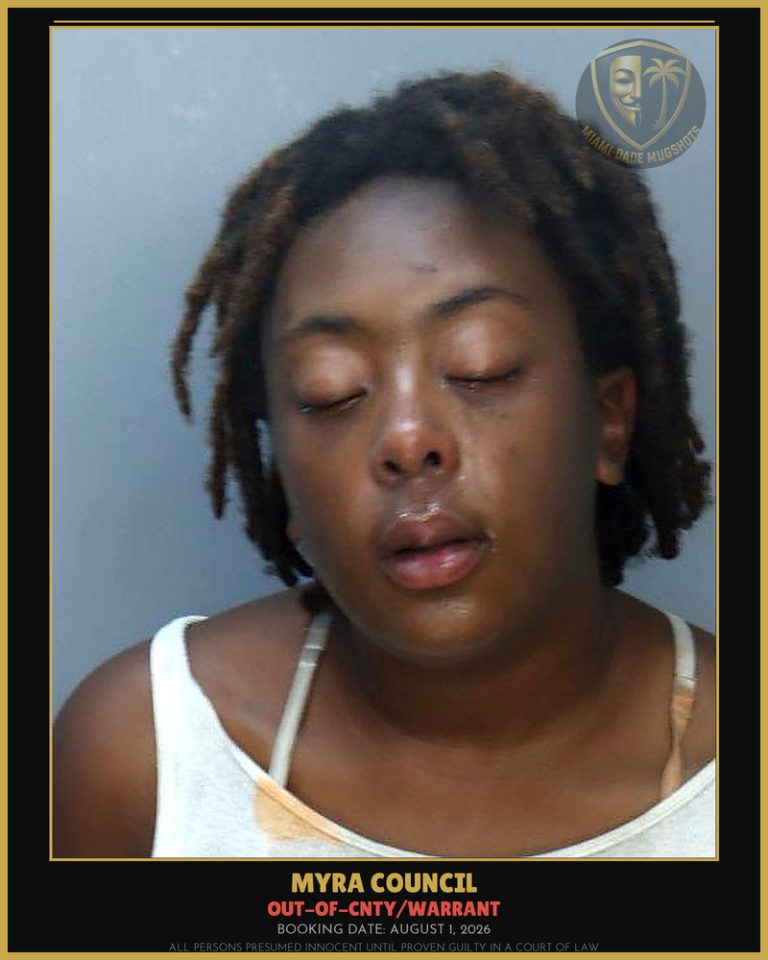 Council Myra  Symone Arrested – OUT-OF-CNTY/WARRANT – Miami-Dade County (August 1, 2026)