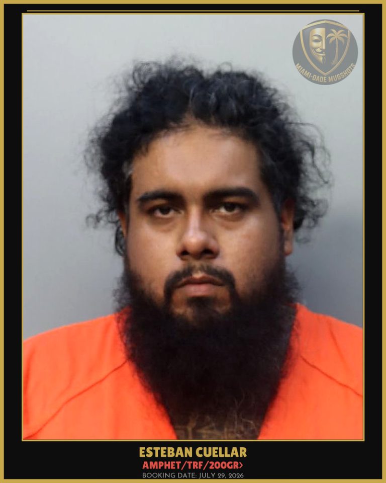 Cuellar Esteban  Julian Arrested – AMPHET/TRF/200GR> – Miami-Dade County (July 29, 2026)