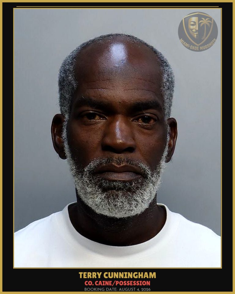Cunningham Terry  Ellington Arrested – Co. Caine/POSSESSION – Miami-Dade County (August 4, 2026)