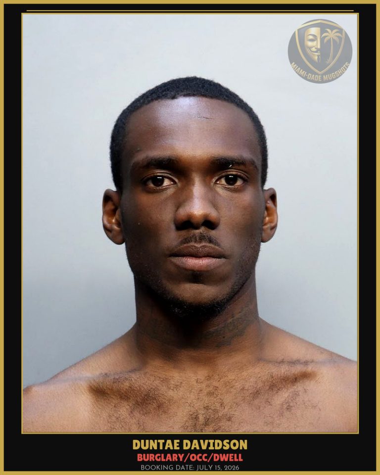 Davidson Duntae Arrested – BURGLARY/OCC/DWELL – Miami-Dade County (July 15, 2026)