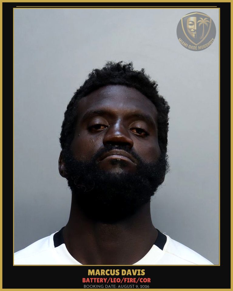 Davis Marcus  Rashad Arrested – BATTERY/LEO/FIRE/COR – Miami-Dade County (August 9, 2026)