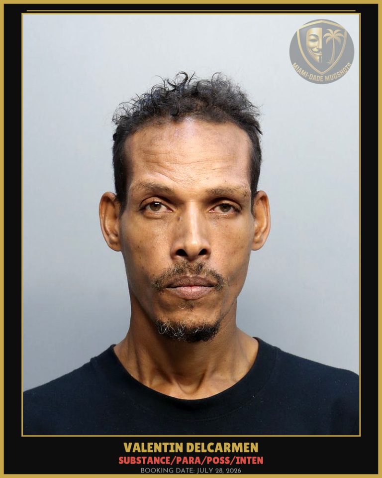 Delcarmen Valentin Vidal Arrested – SUBSTANCE/PARA/POSS/INTEN – Miami-Dade County (July 28, 2026)
