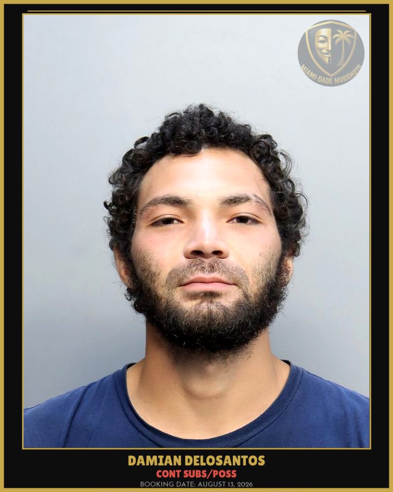 Delosantos Damian A Arrested – CONT SUBS/POSS – Miami-Dade County (August 13, 2026)