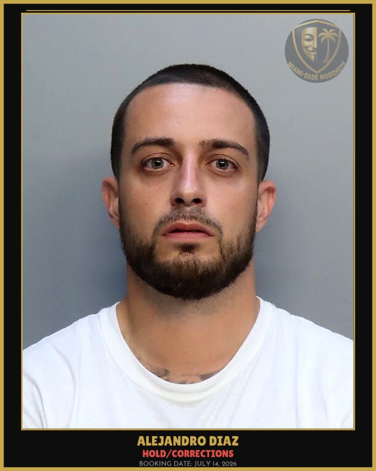 Diaz Alejandro Arrested – HOLD/CORRECTIONS – Miami-Dade County (July 14, 2026)
