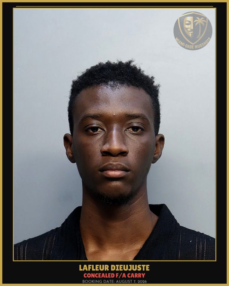 Dieujuste Lafleur Arrested – CONCEALED F/A CARRY – Miami-Dade County (August 7, 2026)