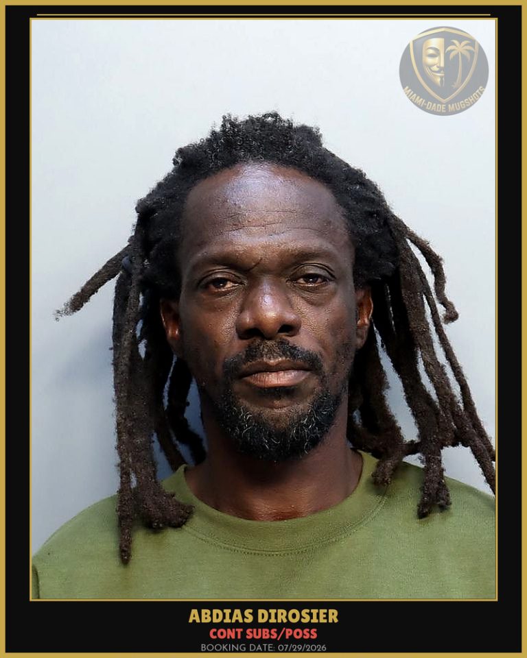 Dirosier Abdias Arrested – CONT SUBS/POSS – Miami-Dade County (July 29, 2026)