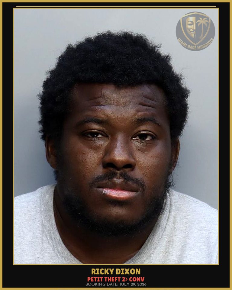 Dixon Ricky  Lane Arrested – PETIT THEFT 2> CONV – Miami-Dade County (July 29, 2026)