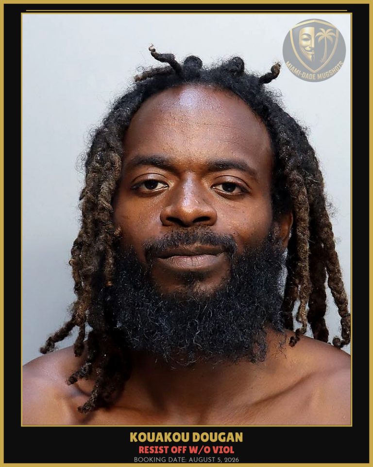Dougan Kouakou  Vaxes Arrested – RESIST OFF W/O VIOL – Miami-Dade County (August 5, 2026)