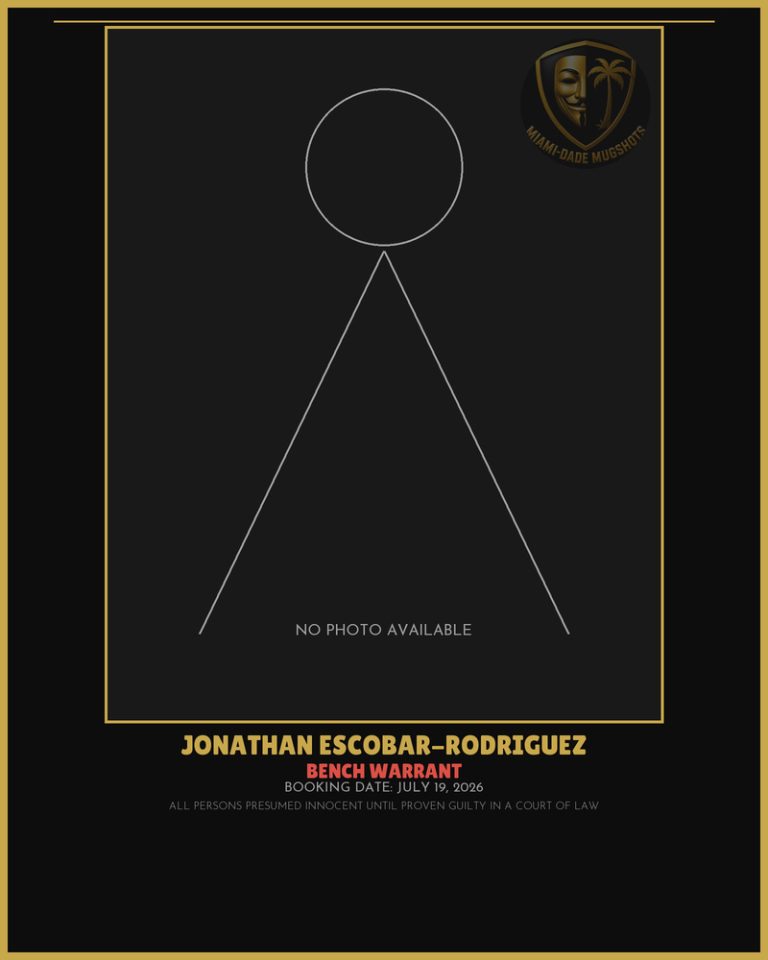 Escobar-Rodriguez Jonathan Arrested – BENCH WARRANT – Miami-Dade County (July 19, 2026)