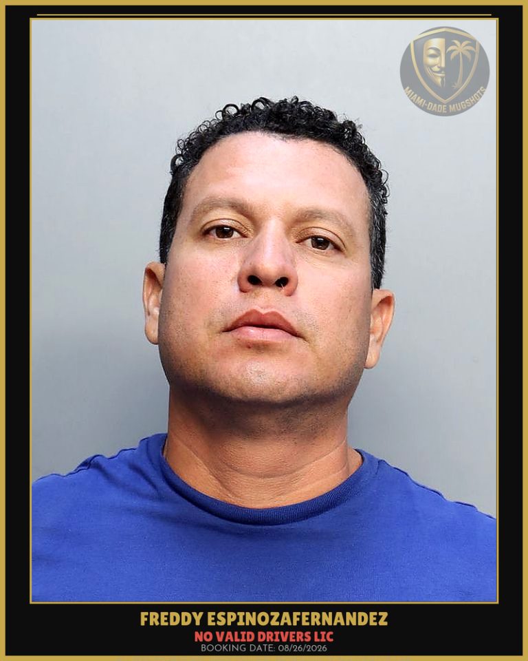 Espinozafernandez Freddy  Lorenzo Arrested – NO VALID DRIVERS LIC – Miami-Dade County (Unknown)