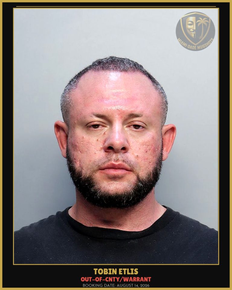 Etlis Tobin  Lawerence Arrested – OUT-OF-CNTY/WARRANT – Miami-Dade County (August 14, 2026)